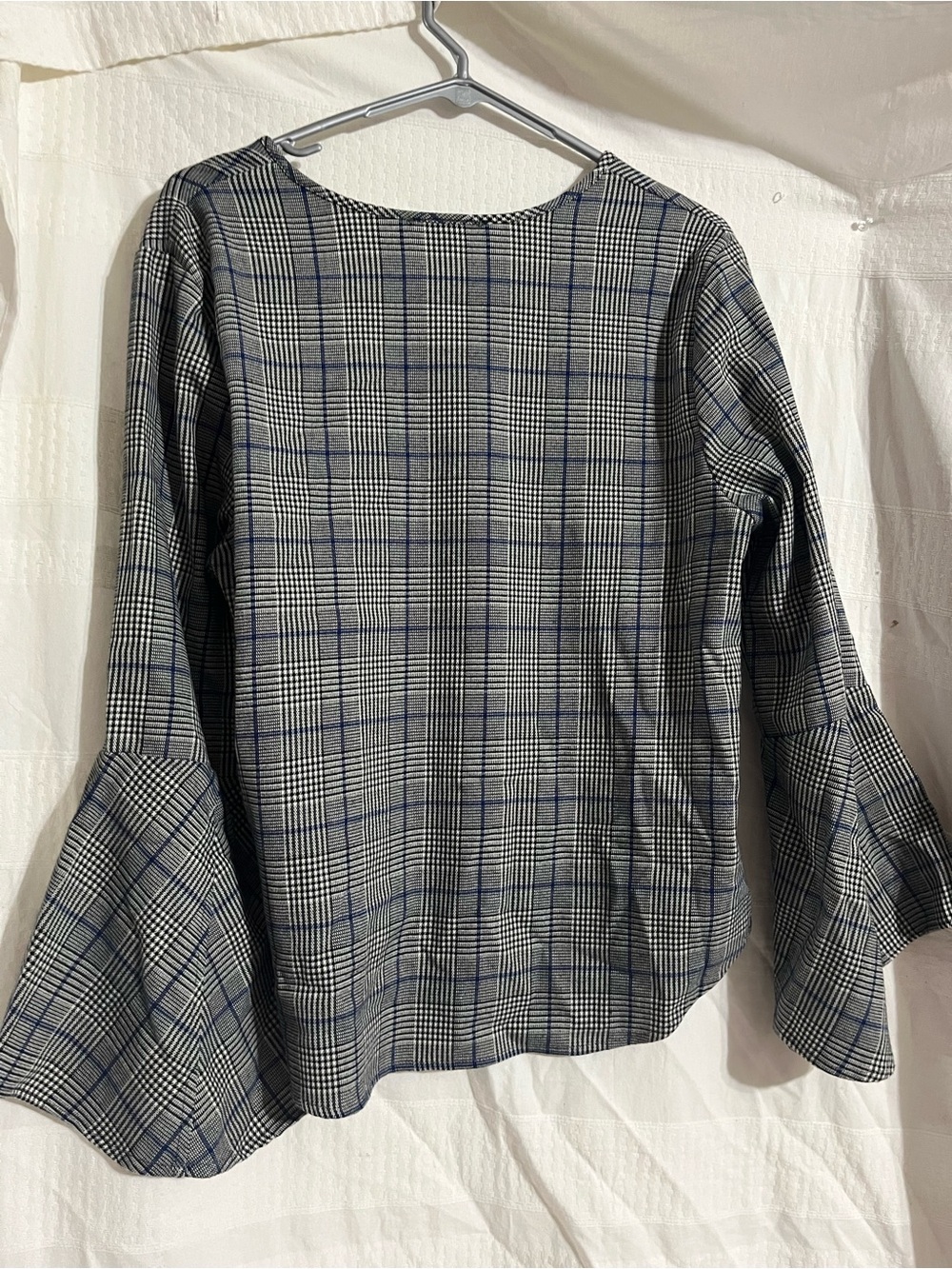 Karen Kane Navy & White Plaid V-Neck Tunic - Picture 5 of 5